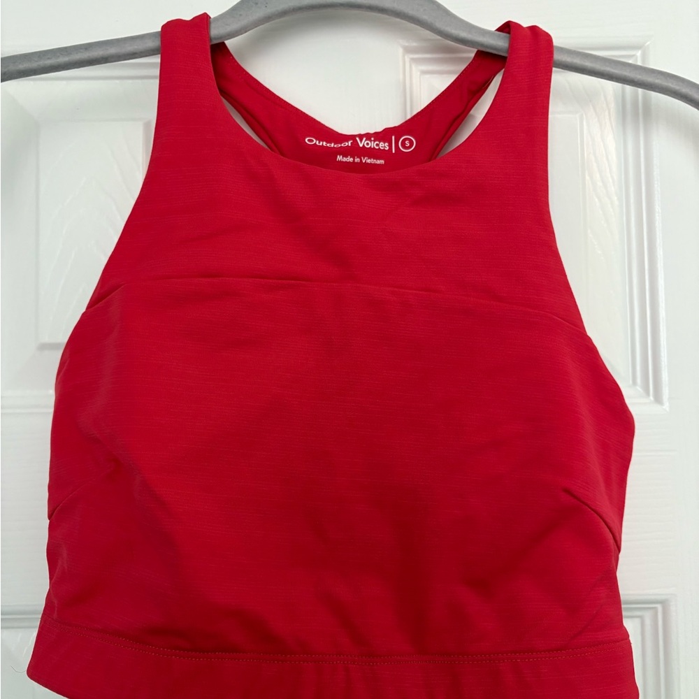 Outdoor Voices Red longline sports bra